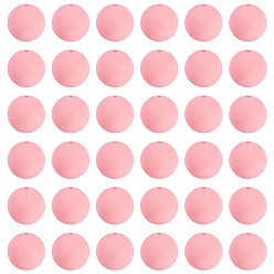 Pink 50 шт. Экологически чистые силиконовые бусины пищевого качества, круглые, розовые, 15 мм, отверстие : 2 мм