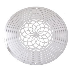 Цветок 201 нержавеющая сталь 3 вращающийся подвесной ветряной спиннер, для украшения сада внутри и снаружи помещения, не тускнеет, цвет нержавеющей стали, цветок, 150x1 мм, отверстие : 3 мм