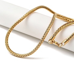 Золотой Ионное покрытие (ip) 304 ожерелья из змеиной цепи из нержавеющей стали, золотые, 21.73x0.12 дюйм (55.2x0.3 см)