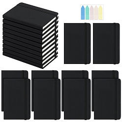 Черный 20блокнот из искусственной кожи, прямоугольные, с 100шт. липкие заметки для животных, чёрные, 143x93x14 мм