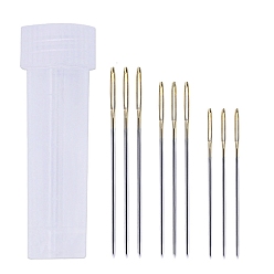 Платина Иглы из железной пряжи, тупые иглы с большим ушком, для вышивки крестом, вязание, вышивка лентами, с пластиковой бутылкой для хранения, платина, 40x0.95 мм, 3 стиль, 3 шт / стиль, 9 шт / комплект