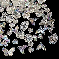 Прозрачный Набор для поиска поделок для изготовления ювелирных изделий, включая прозрачные акриловые подвески и бусины, AB цвет, разнообразные, прозрачные, 11~21x12~27x3~7 мм, отверстие : 1~2 мм, Около 746 шт / 500 г