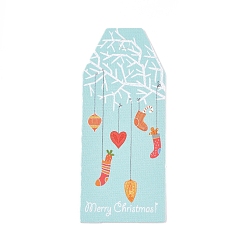 Разноцветный Бумажные подарочные бирки, хэндж теги, для декоративно-прикладного искусства, на Рождество, с рождественским рисунком носка, красочный, 60x25x0.3 мм, отверстие : 3 мм