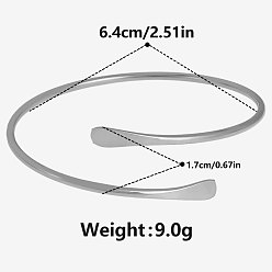 Нержавеющая Сталь Цвет Простые 304 браслеты-манжеты из нержавеющей стали для женщин, цвет нержавеющей стали, внутренний диаметр: 2-1/2 дюйм (6.4 см)