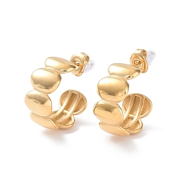 Настоящее золото 14K 304 овальные серьги-гвоздики из нержавеющей стали, серьги-кольца, реальный 14 k позолоченный, 20x19 мм