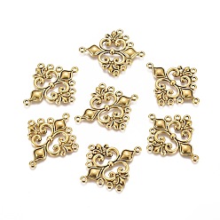 Античное Золото Сплав люстра компонента ссылки тибетском стиле, без свинца и без кадмия, ромб, античное золото , 36x30x2 мм, отверстие : 1.5 мм, Около 360 шт / 1000 г
