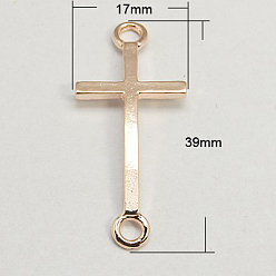 Розовое Золото Соединители звеньев сплава, боком пересекают, без кадмия, без никеля и без свинца, розовое золото , 39x17x2 мм, отверстие : 3 мм