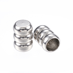 Stainless Steel Color Tarnish Resistant 201 Stainless Steel Cord Ends, End Caps, Stainless Steel Color, 10x7mm, Hole: 5mm