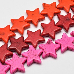 (52) Непрозрачная лаванда Окрашенные синтетические бирюзовые бусины, звезда, разноцветные, 11.5x10~10.5x4 мм, отверстие : 1 мм, около 42~43 шт / нитка, 14.57~14.96 дюйм (37~38 см)