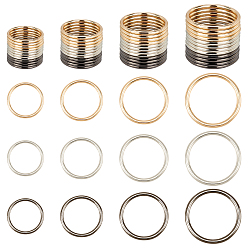Mixed Color 48Pcs 12 Style Zinc Alloy Linking Rings, Round Ring, Mixed Color, 31~47x3mm, Inner Diameter: 24.5~39.5mm, 4pcs/Style