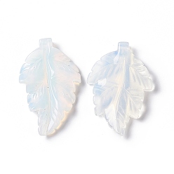 Опал Opalite подвески, лист прелести, 41.5x25~26x5 мм, отверстие : 0.8 мм