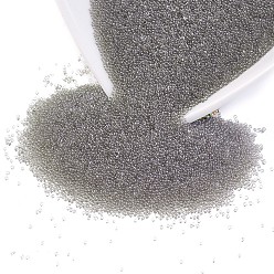Серый Прозрачные DIY 3г ногтей украшение мини стеклянные бусины, крошечные шарики ногтей икрой, серые, 0.6~0.8 мм, о 450 г / мешок