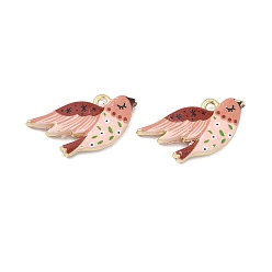 Птица Печатные подвески сплава, стойки покрытие, без кадмия, без никеля и без свинца, золотые, амулеты птиц, 12x25x3.5 мм, отверстие : 1.8 мм