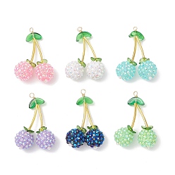 (52) Непрозрачная лаванда Подвески из непрозрачной смолы цвета ab, Waxberry, с фурнитурой позолоченной латунной, разноцветные, 46.5x43x15.5 мм, отверстие : 3 мм