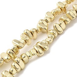 с Золотистым Покрытием Гальванические нити из синтетических немагнитных гематитовых бусин, самородки, с золотым покрытием, 4~8x3~8x2~4 мм, отверстие : 1 мм, около 116~119 шт / нитка, 15.55'' (39.5 см)