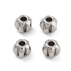 Нержавеющая Сталь Цвет Не тускнеет 201 бусины из нержавеющей стали, цветок, цвет нержавеющей стали, 4.5x4.5x4 мм, отверстие : 1.6 мм