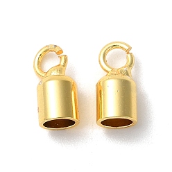 Золотой Покрытие стойки латунный конец шнура, долговечный, без свинца и без кадмия, колонка, золотые, 8.5x4 мм, отверстие : 2.5 мм, внутренний диаметр: 3 мм