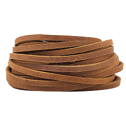 Темно-Золотистый 5 плоские шнуры из коровьей кожи, для diy craft, плоский, темные золотарник, 4x2 мм, около 5.47 ярдов (5 м) / комплект