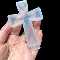 Другие Diy голографический крест кулон силиконовые формы, формы для литья смолы с лазерным эффектом, для уф-смолы, изготовление ювелирных изделий из эпоксидной смолы, фейерверк, 82x60x10 мм