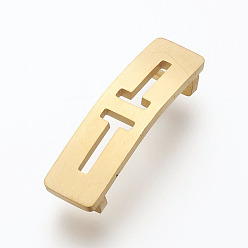 Golden 304 Stainless Steel Slide Charms, Rectangle with Letter. T, Golden, 38x10x6mm, Hole: 3x8mm