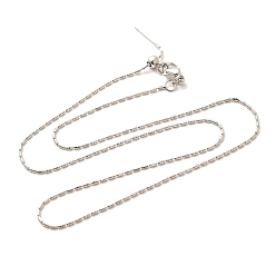 Платина 1мм стойка покрытие латунная цепочка со звеньями столба регулируемые слайдер ожерелья для женщин мужчин, без кадмия и без свинца, 901 застежка из нержавеющей стали, долговечный, платина, 17.95 дюйм (45.6 см)