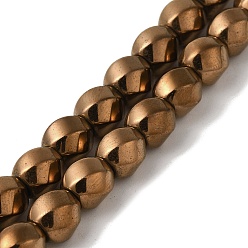 с Покрытием Меди Гальванические немагнитная синтетический гематит бисер пряди, долговечный, твист, с медным покрытием, 8 мм, отверстие : 1.3 мм, около 49 шт / нитка, 16.54'' (42 см)
