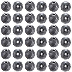 Черный 60шт. немагнитные синтетические гематитовые бусины, класс А, граненые, круглые, чёрные, 8 мм