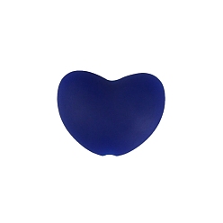 Темно-Синий Силиконовые бусины, DIY уход за ожерельем, сердце, темно-синий, 17x20 мм