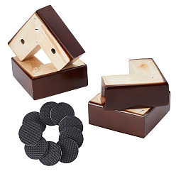 Café Pata de sofá de madera en forma de L, patas de muebles, con placa y tornillos, café, 120x119x50 mm