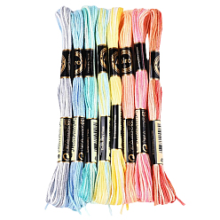 (52) Непрозрачная лаванда Полиэфирные нитки для вышивания, нитки для вышивки крестом, сегмент окрашенный, разноцветные, 0.5~2 мм, около 8.75 ярдов (8 м) / моток, 8 цветов, 1 моток/цвет, 8 мотков/набор