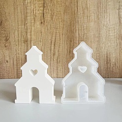 Дом Силиконовые формы для самостоятельного декорирования, формы для литья смолы, для уф-смолы, изготовление изделий из эпоксидной смолы, белые, дом, 122x86x26.5 мм