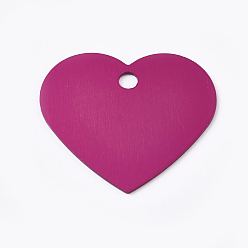 Камелия Алюминиевые подвески, пустые теги, сердце, камелия, 33x37.5x1 мм, отверстие : 3.5 мм