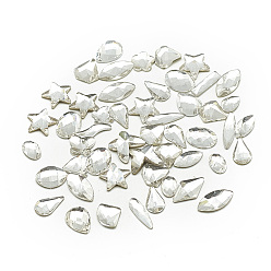 Crystal DIY Flat Back K9 Glass Rhinestone Cabochons, Random Color Back Plated, Faceted, Mixed Shapes, Crystal, 6~10x2~9x1~4mm, about 20pcs/bag