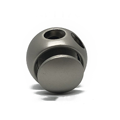 Matte Platinum Color Alloy Spring Cord Lock, for Drawstrings Lanyard, Double Hole Spring Stopper Fastener, Matte Platinum Color, 1.58x1.73cm