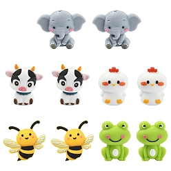 Mixed Shapes 10 шт. 5 стили, экологически чистые силиконовые фокальные бусины пищевого качества, разнообразные, 23~30x18~30x14~16 мм, отверстие : 3 мм, 2 шт / стиль