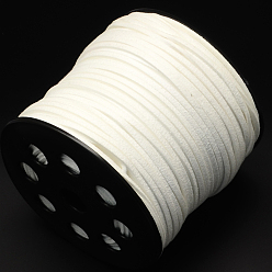 Белый Шнуры из искусственной замши, искусственная замшевая кружева, белые, 2.7x1.4 мм, около 98.42 ярдов (90 м) / рулон