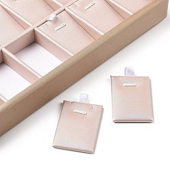 Bisque Wooden Necklace and Pendant Presentation Boxes, Covered with PU Leather and Iron Accessories, Rectangle, Bisque, 250x180x32mm