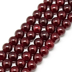 Dark Red Baking Painted Crackle Glass Bead Strands, Round, Dark Red, 8mm, Hole: 1.3~1.6mm, about 100pcs/strand, 31.4 inch