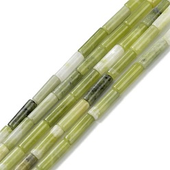 Нефрит Тайвань Тайвань природного нефрита бисер нитей, колонка, 13~14x4 мм, отверстие : 1.2 мм, около 29~30 шт / нитка, 15.16''~15.75'' (38.5~40 см)