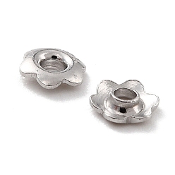 Platine Plaqué rhodium 925 oeillets en argent sterling, pour la fabrication de sacs, fleur / fleur de prunier, platine, 0.4x0.1 cm, Trou: 1.2mm