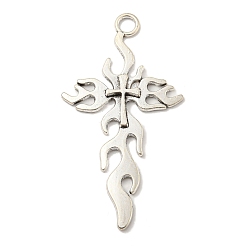 Античное Серебро Тибетский сплав стиля большие кулоны, подвески в форме креста, античное серебро, 65x35x2 мм, отверстие : 5 мм