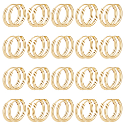 Золотой 40шт. латунные серьги-кольца, без свинца и без кадмия, золотые, 14x1.5 мм
