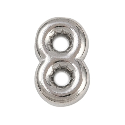 Number 304 подвески из нержавеющей стали, фигурные подвески, цвет нержавеющей стали, число 8, 20x12.5x5.5 мм, отверстие : 2 мм