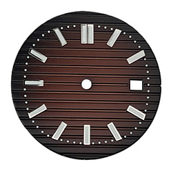Coconut Brown Luminous Glow in the Dark Brass Clock Face Dial, Flat Round, Coconut Brown, 30.8mm