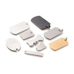 (52) Непрозрачная лаванда Шкентели нержавеющей стали, лазерная резка, пустая бирка с зеркальной полировкой, разнообразные, разноцветные, 20.5~50x9~39x0.7~1.7 мм, отверстие : 2~10x3~5 мм