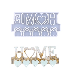 Сердце Брелок для ключей своими руками, силиконовые подвесные формы, для уф-смолы, изготовление декора из эпоксидной смолы, сердце, 104x210x9 мм, отверстие : 5.5 мм