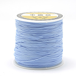 Light Sky Blue Polyester Cords, Light Sky Blue, 0.8mm, about 131.23~142.16 yards(120~130m)/roll