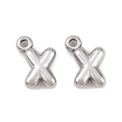 Letter X 304 подвески из нержавеющей стали, письмо амулеты, Письмо X, 9.5~10x2.5~9x2.5 мм, отверстие : 1.2 мм