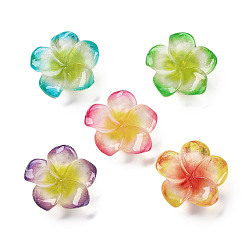 (52) Непрозрачная лаванда Непрозрачные кабошоны из смолы, цветы, разноцветные, 24x25x8 мм