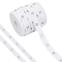 Blanco 20 Cinta de algodón de yardas con ojales de acero inoxidable, accesorios de ropa, blanco, 5/8 pulgada (15 mm)